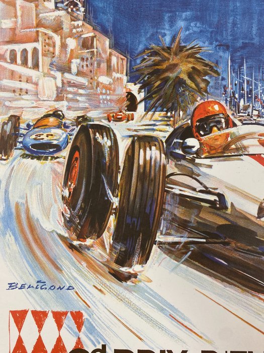 Michel Beligond - MONACO Gran Prix  - 25 ET 26 MAI 1963 (linen backed on canvas) - 1980‹erne