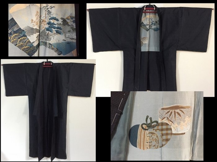 Landskab / japansk vintage Kimono Haori jakkesæt - Silke - Japan - Showa periode - Heisei periode