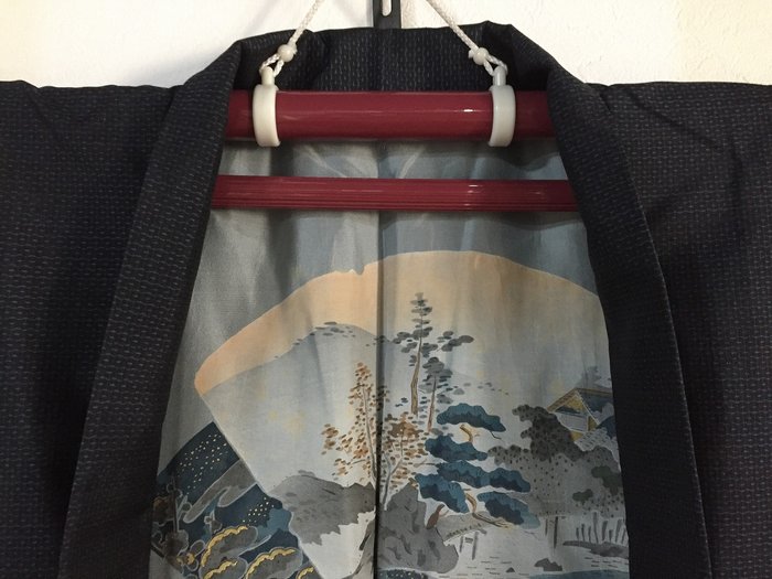 Landskab / japansk vintage Kimono Haori jakkesæt - Silke - Japan - Showa periode - Heisei periode