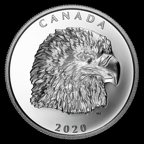 Canada. 25 Dollars 2020 Proud Bald Eagle - Weisskopfseeadler - Ultra High Relief, 1 Oz (.999)