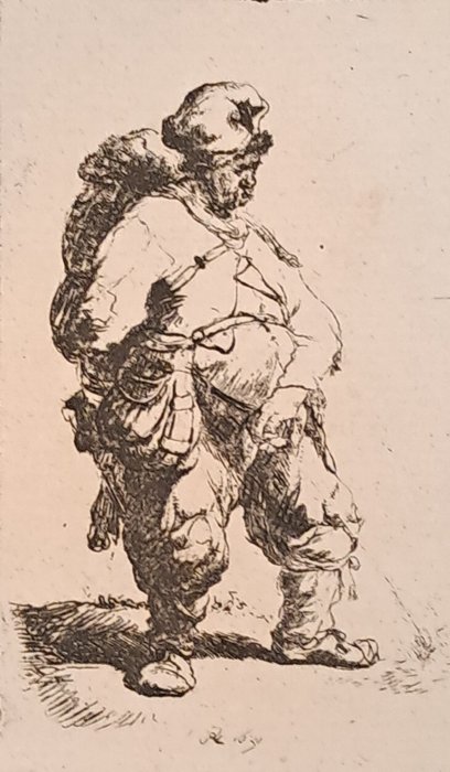 Rembrandt Harmensz van Rijn (1606-1669) after - Uomo che fa pipì