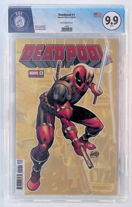 Deadpool #1 - Rob Liefeld variant - EGC graded 9.9 - 1 Graded comic - 2024