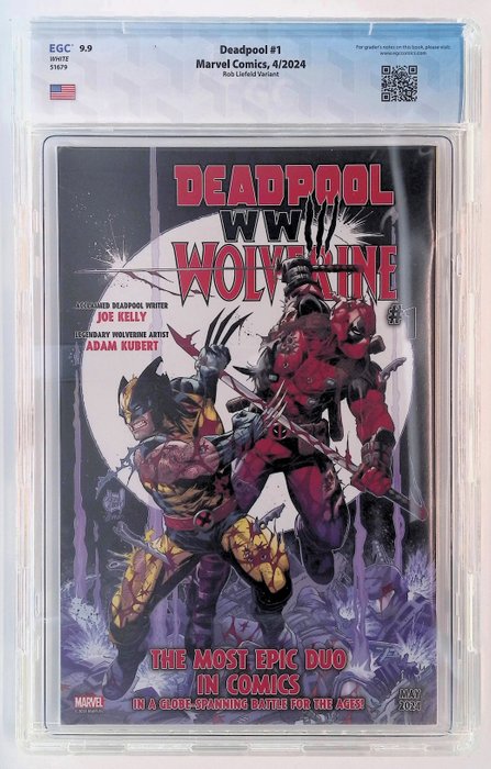 Deadpool #1 - Rob Liefeld variant - EGC graded 9.9 - 1 Graded comic - 2024