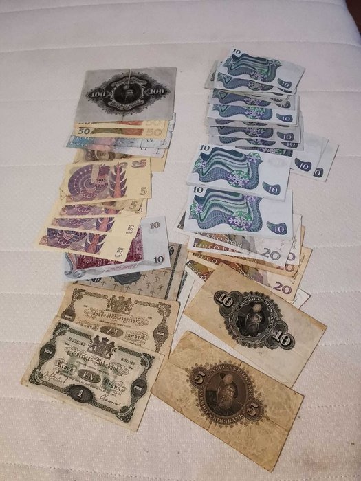 Sverige. - 46 banknotes - various dates  (Ingen mindstepris)