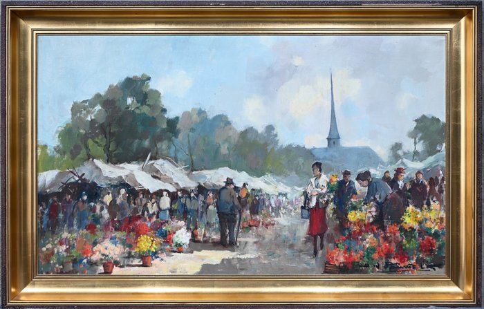 Henri Joseph Pauwels (1903-1983) - Marché aux fleurs