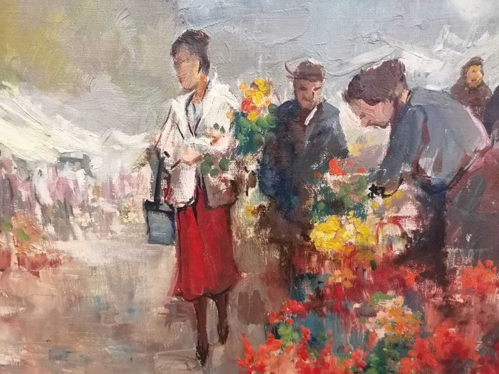 Henri Joseph Pauwels (1903-1983) - Marché aux fleurs