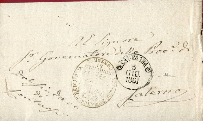 Antikke Italienske Stater - Napoli 1861 - Den sjældne "KAMPAGNE"-annullering giver 11 point