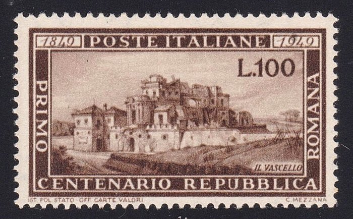 Italien 1949 - "Den romerske republiks hundrede år" MNH** - Sassone N 600 euro 510,00