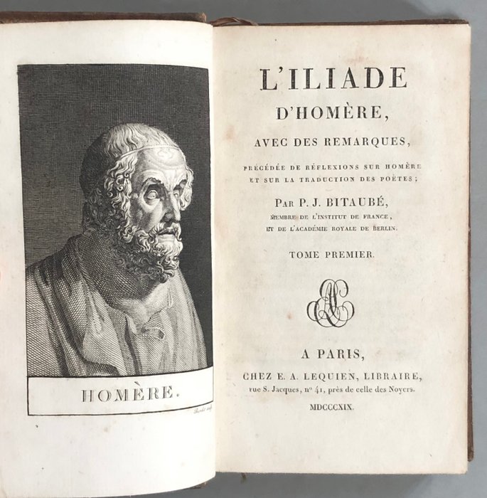 Homère - L'Iliade et l'Odyssée - 1819