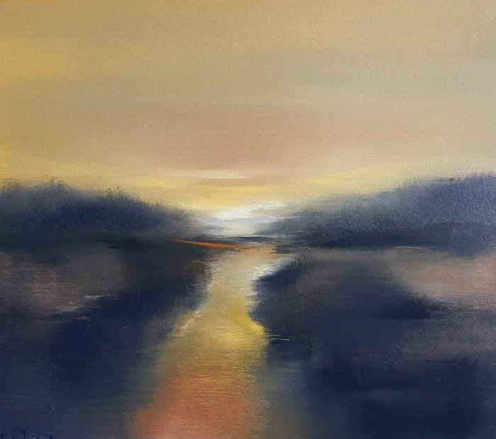 Miluz Ewa Tresenberg - Golden River - Oil Painting