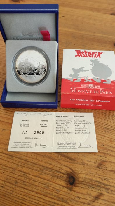 Frankrig 1 1/2 Euro 2007 "Asterix" (3 coins) Proof