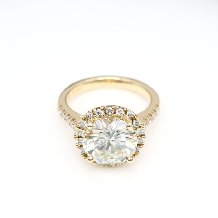 Ring - 18 kraat Gulguld -  410ct tw Diamant (Natur) - Diamant - HRD smykker rapport