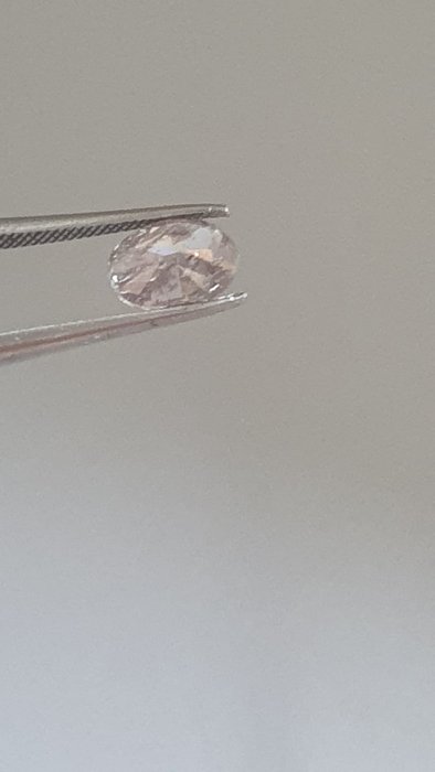 1 pcs Diamant  (Naturfarvet)  - 1.03 ct - Oval - Fancy light Brunlig Lyserød - I3 - Antwerp Laboratory for Gemstone Testing (ALGT)