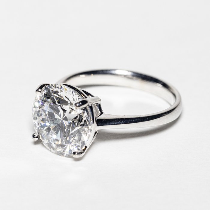 Ingen mindstepris - Forlovelsesring - 18 kraat Hvidguld -  3.32ct. tw. Diamant (Laboratoriedyrket) - Og VS2 IDEAL