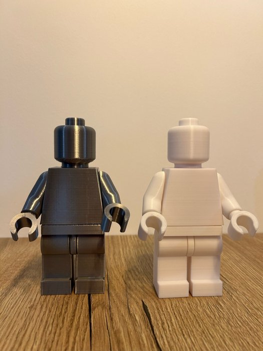 Fait maison - Réplique de Minifigures LEGO - Grand Modèle (16,5 cm) - Chrome et Blanc - Frankrig