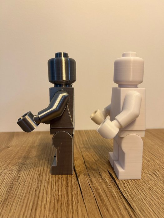 Fait maison - Réplique de Minifigures LEGO - Grand Modèle (16,5 cm) - Chrome et Blanc - Frankrig