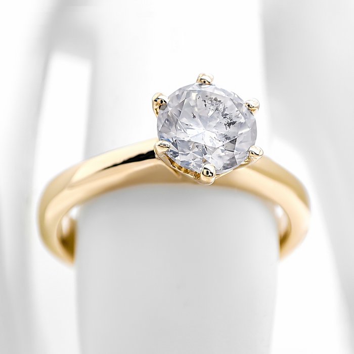 Ingen mindstepris - Ring - 14 karat Gulguld -  0.91ct. tw. Diamant (Natur)