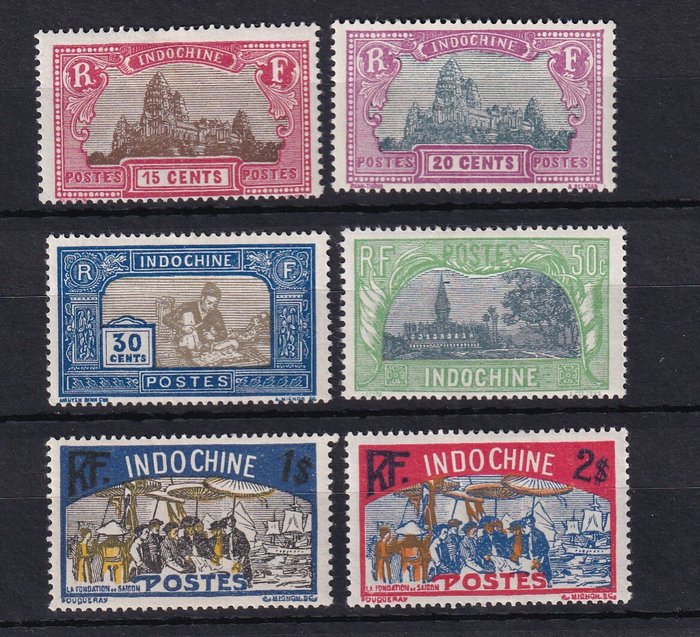 Indokina 1927 - serie af frimærker - Yvert n° 139/146