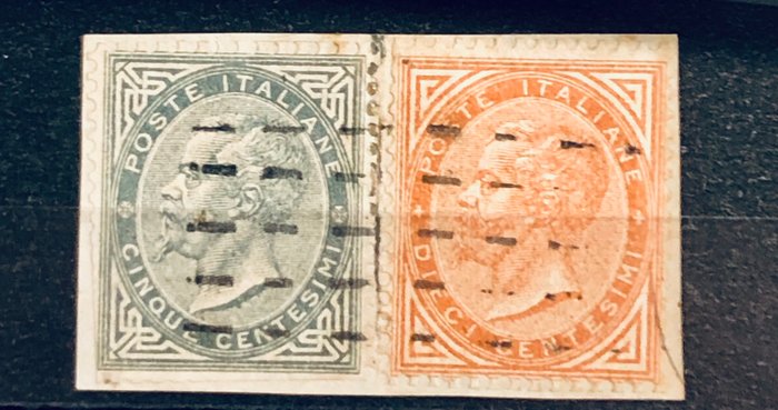 Italien  - Regno 1863/1865 lotto interessanti præsenze alt katalog