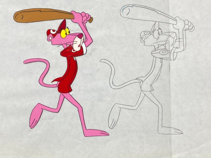 The Pink Panther Show (1970) - 1 Original Animation Cel og Tegning af The Pink Panther