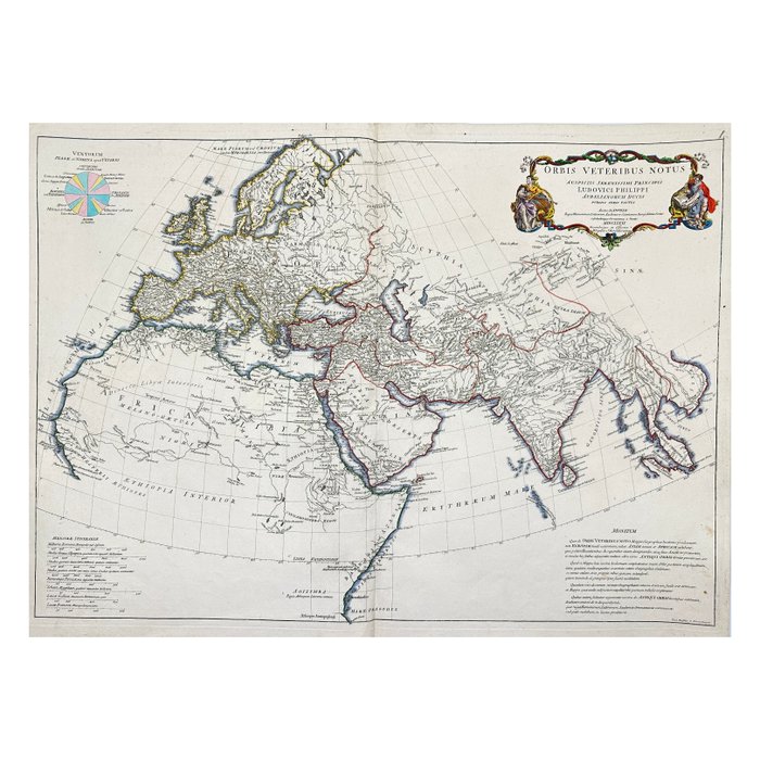 Ancient world - Europa, Lilleasien, Arabien, Indien, Nordafrika, Asien; Jean-Baptiste Bourguignon d'Anville / Christoph Weigel - Orbis Veteribus Notus - 1781-1800