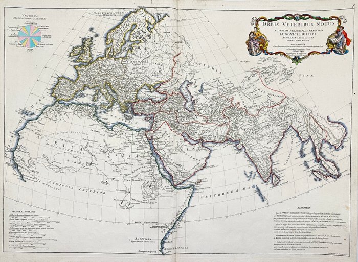 Ancient world - Europa, Lilleasien, Arabien, Indien, Nordafrika, Asien; Jean-Baptiste Bourguignon d'Anville / Christoph Weigel - Orbis Veteribus Notus - 1781-1800