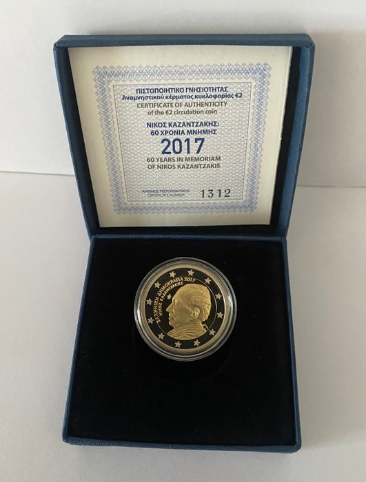 Grækenland. 2 Euro 2017 "Nikos Kazantzakis" Proof  (Ingen mindstepris)