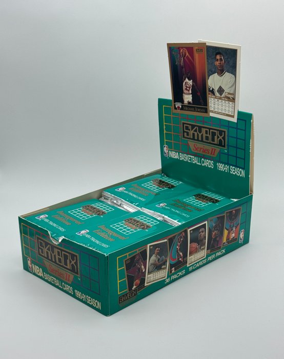 1990/91 Skybox NBA Basketball Cards Inaugural Edition Series II - 10 Pack - Næsten så god som ny (NM)