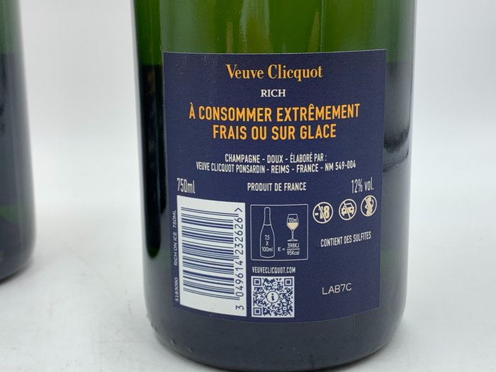 Veuve Clicquot, Rich On Ice - Champagne Brut - 3 Flasker (0,75 L)