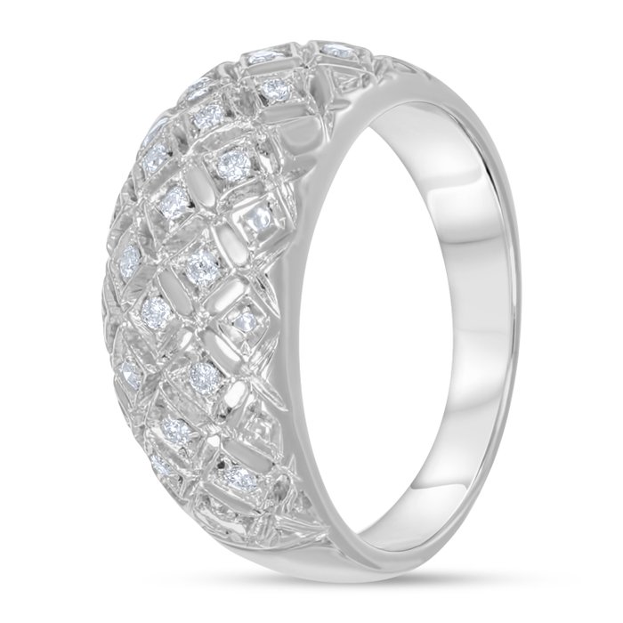 Ring - 18 kraat Hvidguld -  0.29ct. tw. Diamant (Natur)