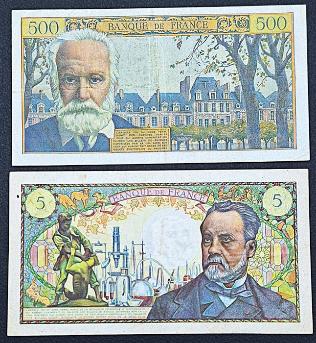 Frankrig. - 8 banknotes - various dates  (Ingen mindstepris)