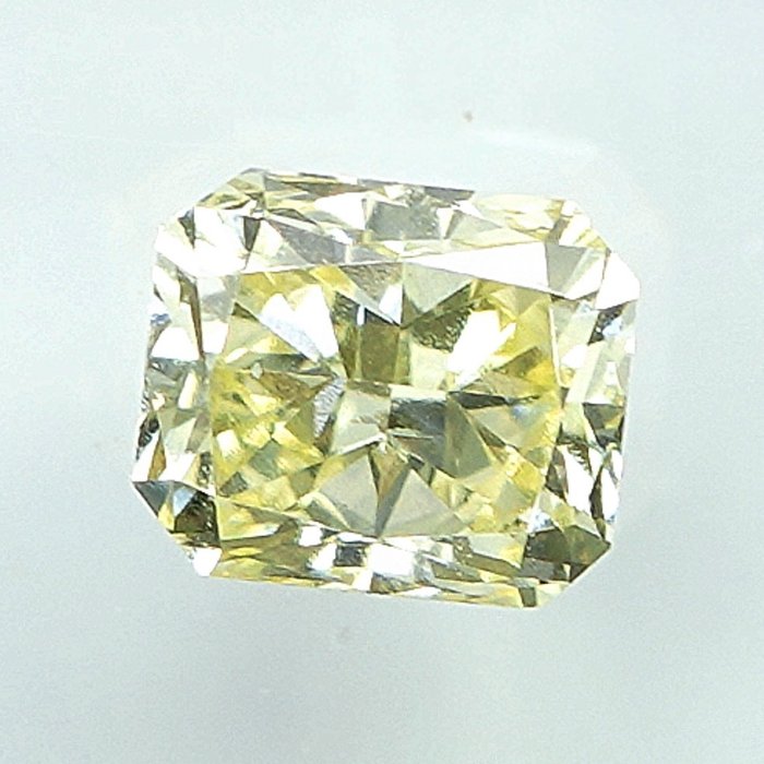 1 pcs Diamant  (Naturfarvet)  - 068 ct - Radiant - Fancy light Gul - SI1 - Gem Report Antwerp (GRA)