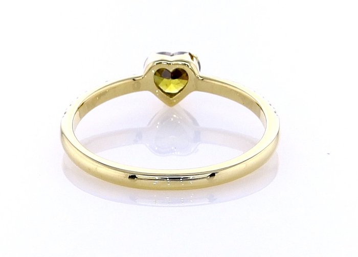 Ring - 14 karat Gulguld -  0.67ct. tw. Diamant (Naturfarvet) - Diamant