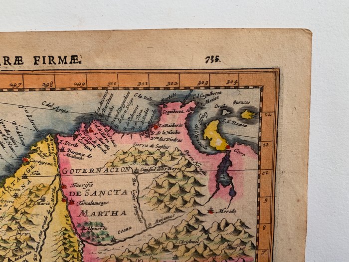 Colombia - Panama, Venezuela og Ecuador; Gerardus Mercator, Jodocus Hondius and Johannes Cloppenburgh - Terra Firma et Novum Regnum Granatense et Popaian - 1621-1650