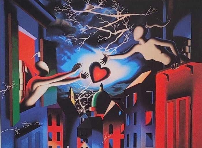 Mark Kostabi (1960) - Reaching out (nocturnal passion)