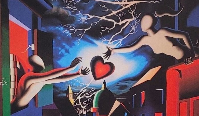 Mark Kostabi (1960) - Reaching out (nocturnal passion)