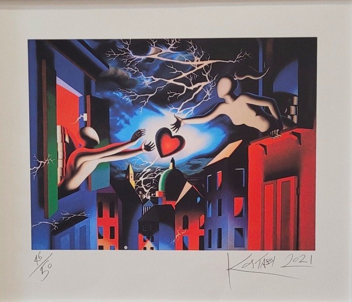 Mark Kostabi (1960) - Reaching out (nocturnal passion)