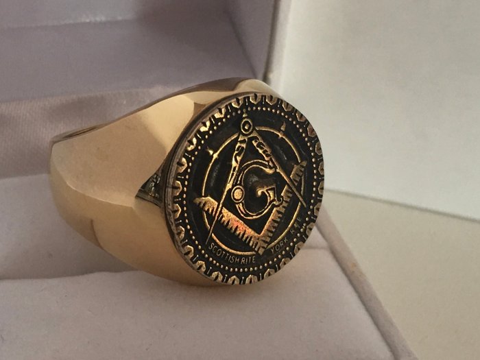 Masonic Scottish Rite Supreme York Honor 24 karat guldbelagt - Ring