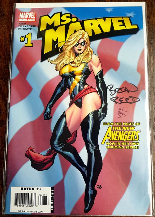 Ms Marvel #1 - Signed by story creator Brian Reed - 1 Signed comic - Første udgave/2007