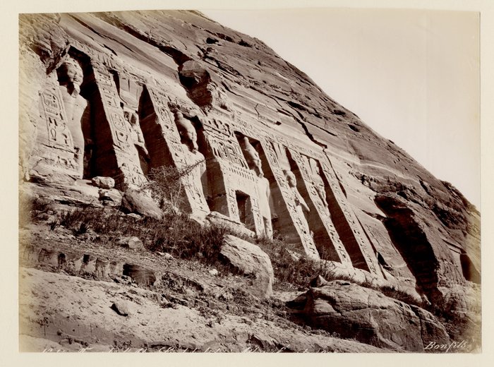 Felix Bonfils - (Abou Simbel, Egypt) The Abou Simbel small temple (Nefertari's temple of Hathor), Egypt, 1890´s