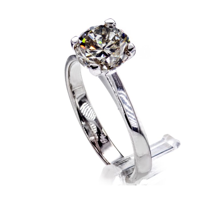 Ingen mindstepris - Forlovelsesring - 14 karat Hvidguld -  1.51ct. tw. Diamant (Naturfarvet)