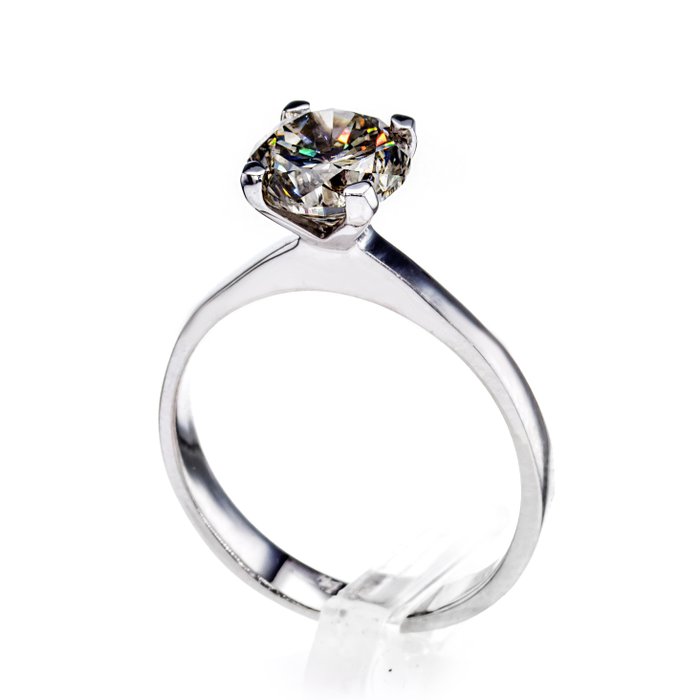 Ingen mindstepris - Forlovelsesring - 14 karat Hvidguld -  1.51ct. tw. Diamant (Naturfarvet)