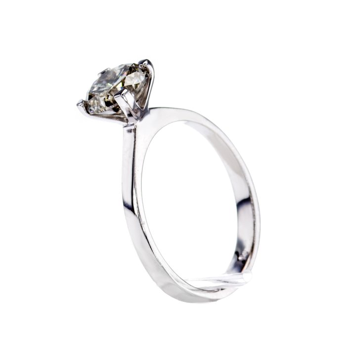 Ingen mindstepris - Forlovelsesring - 14 karat Hvidguld -  1.51ct. tw. Diamant (Naturfarvet)