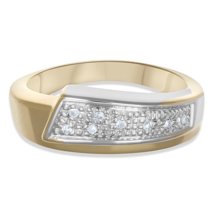 Ring - 18 kraat Gulguld, Hvidguld -  0.16ct. tw. Diamant (Natur)