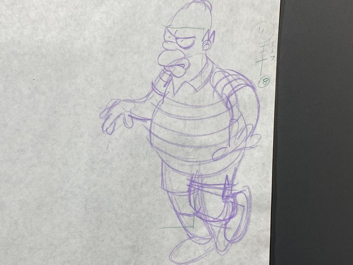 The Simpsons - 1 Original animationstegning af Homer Simpson fra afsnit 4, første sæson (1990)