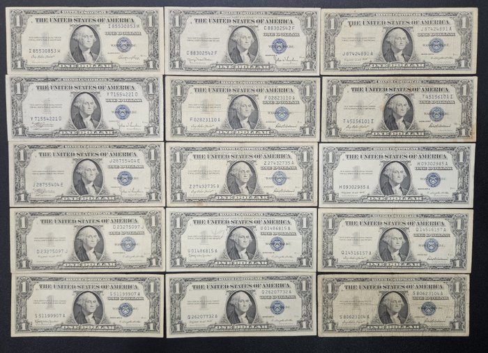 Amerikas Forenede Stater. - 15 x 1 dollar - various dates  (Ingen mindstepris)