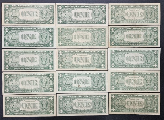 Amerikas Forenede Stater. - 15 x 1 dollar - various dates  (Ingen mindstepris)