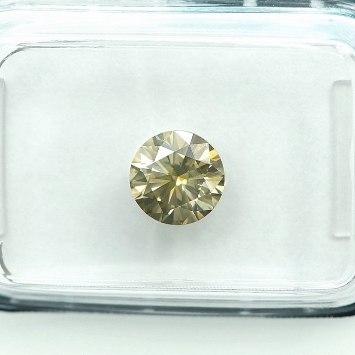 1 pcs Diamant  (Naturfarvet)  - 0.90 ct - Fancy Grålig Gul - SI1 - International Gemological Institute (IGI)