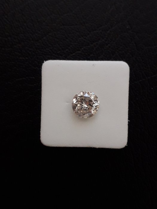 Ingen mindstepris - 1 pcs Diamant  (Naturfarvet)  - 1.16 ct - Rund - Fancy light Grå - I1 - Gemewizard Gemological Laboratory (GWLab)