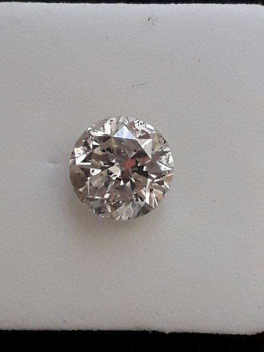 Ingen mindstepris - 1 pcs Diamant  (Naturfarvet)  - 1.16 ct - Rund - Fancy light Grå - I1 - Gemewizard Gemological Laboratory (GWLab)